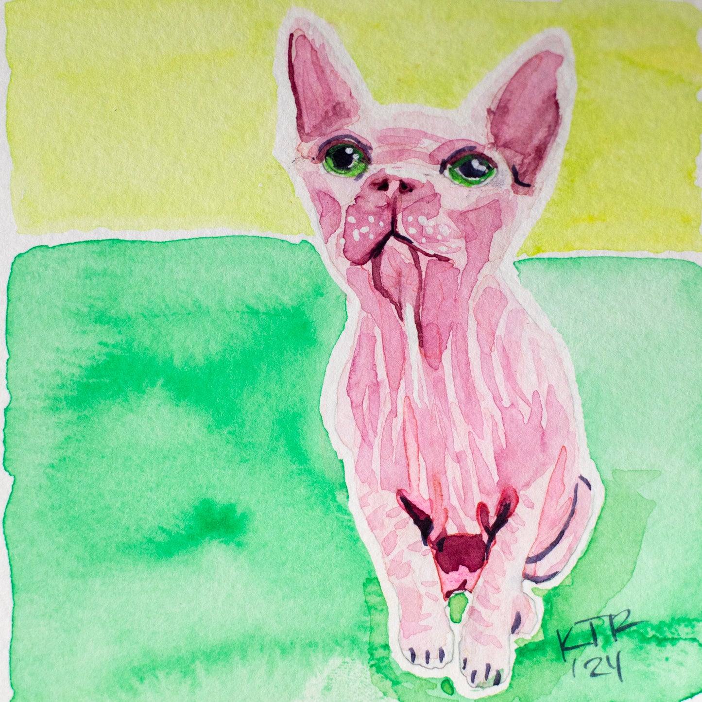 Portable Pet Portrait 4x4inches on Fine Art Cold Pressed Paper