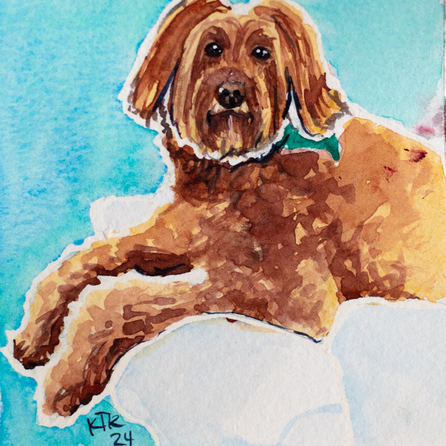 Portable Pet Portrait 4x4inches on Fine Art Cold Pressed Paper
