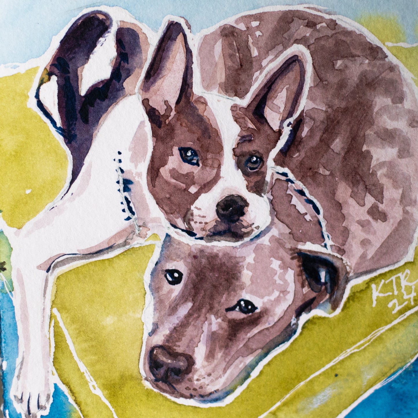 Portable Pet Portrait 4x4inches on Fine Art Cold Pressed Paper