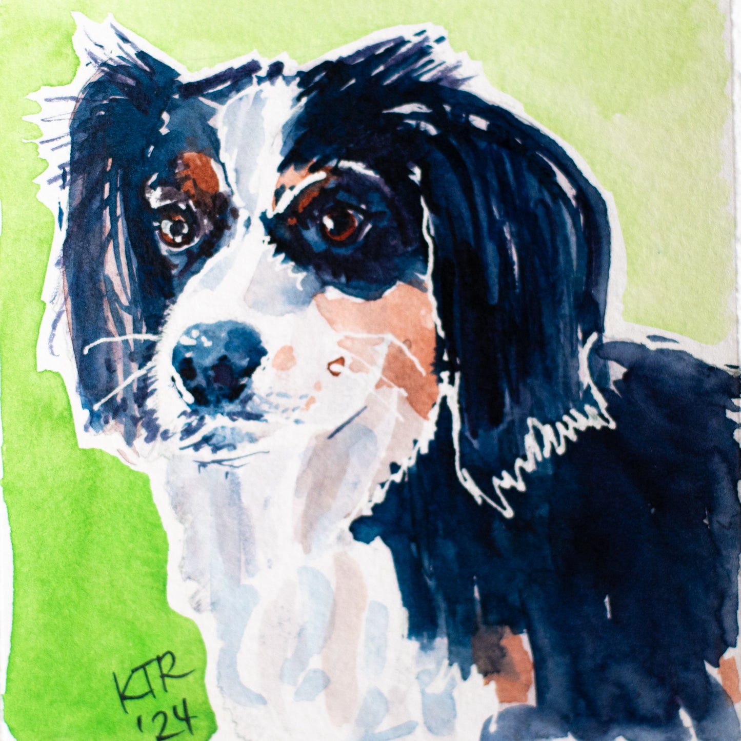 Portable Pet Portrait 4x4inches on Fine Art Cold Pressed Paper