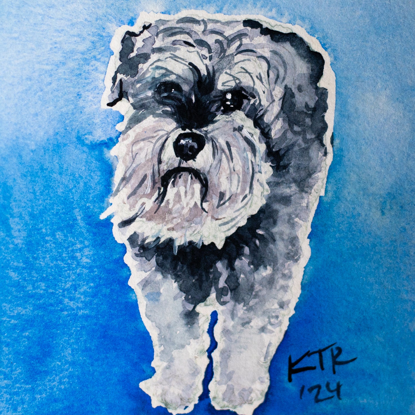 Portable Pet Portrait 4x4inches on Fine Art Cold Pressed Paper