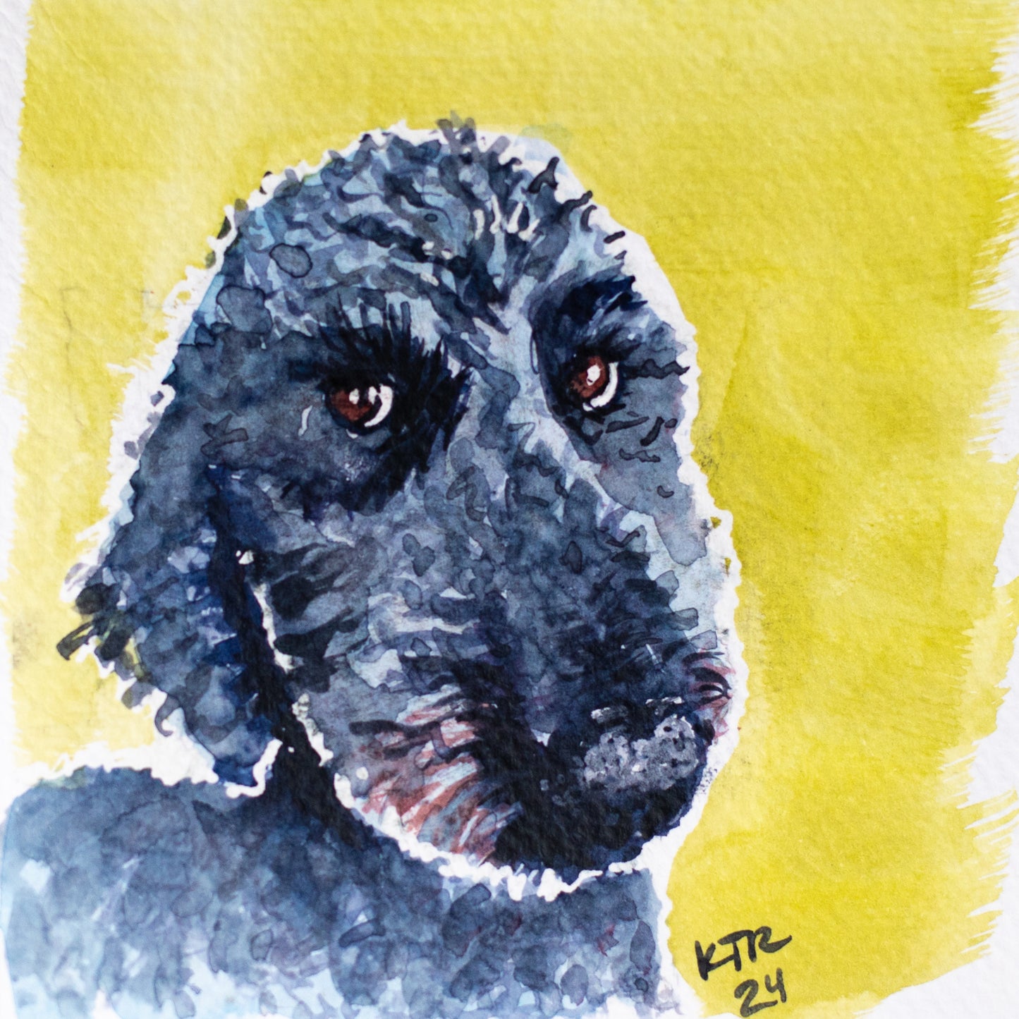 Portable Pet Portrait 4x4inches on Fine Art Cold Pressed Paper