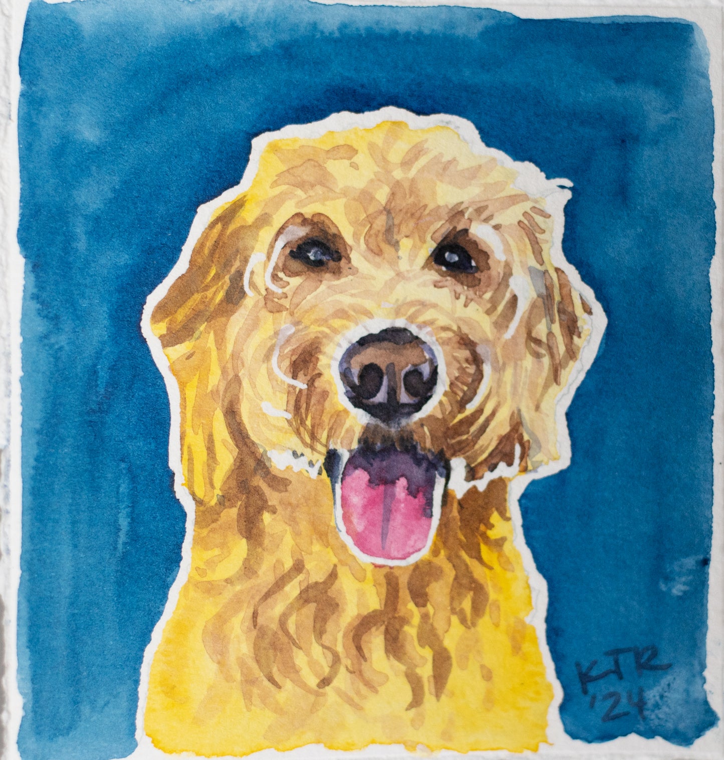 Portable Pet Portrait 4x4inches on Fine Art Cold Pressed Paper