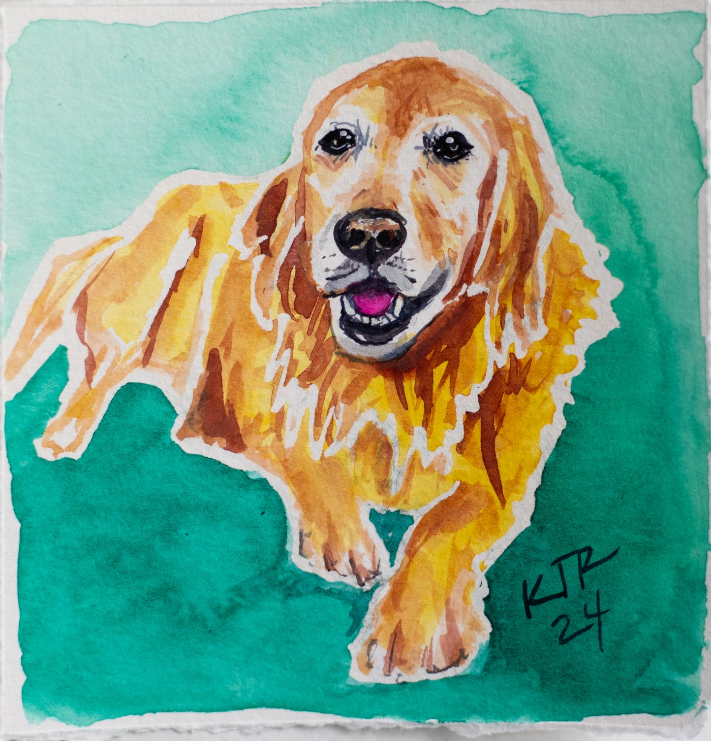 Portable Pet Portrait 4x4inches on Fine Art Cold Pressed Paper