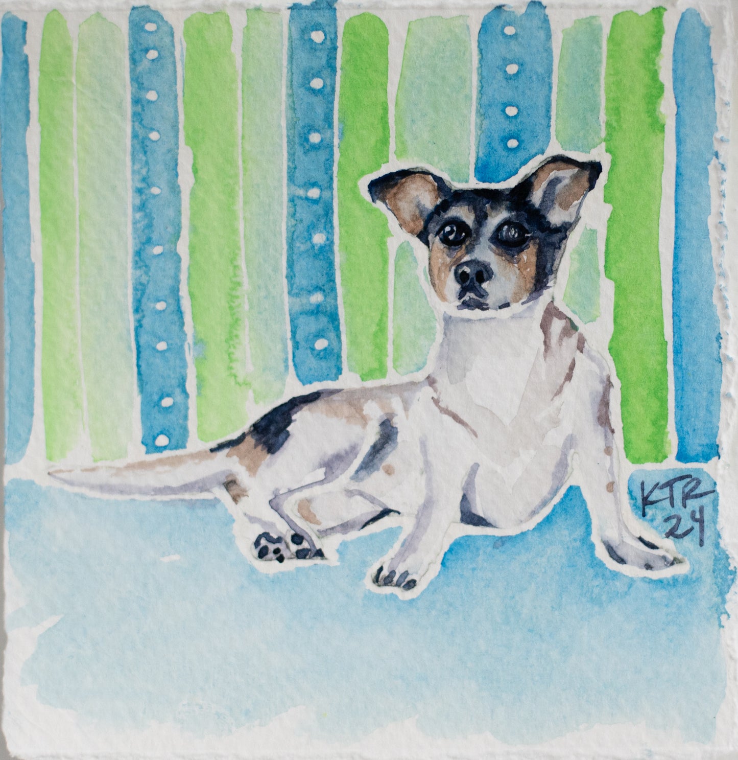 Portable Pet Portrait 4x4inches on Fine Art Cold Pressed Paper
